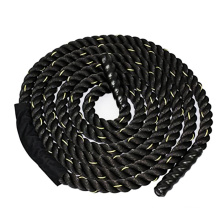 Heat-shrink Handle Strand Twisted Polyester Battle Ropes, Heavy Weighted Jump Rope with Durable Protective Sleeve